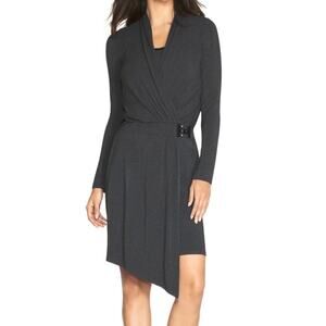 White House Black Market Surplice Wrap Dress Gray 2